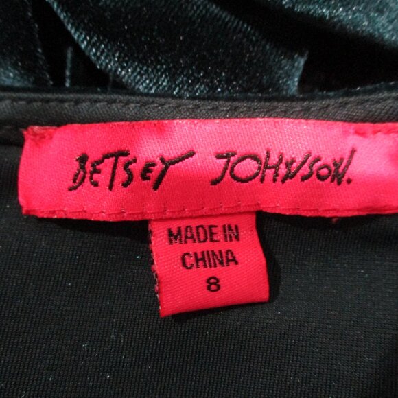 Vintage Betsey Johnson Hunter Green Peter Pan Collar Velvet Shift Dress - Picture 5 of 5